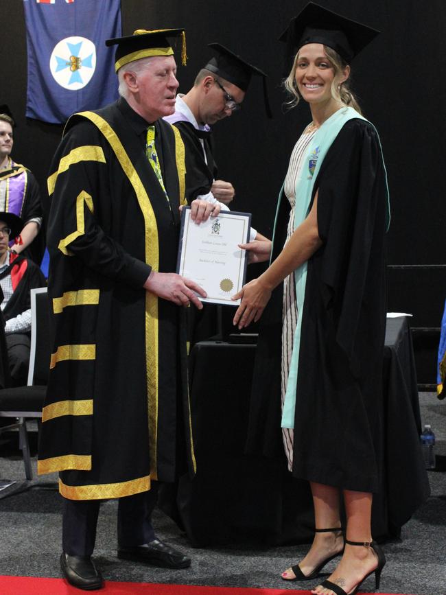 Siobhan Ohl graduated with a Bachelor of Nursing at the CQUniversity graduation ceremony in Bundaberg on December 14, 2023.