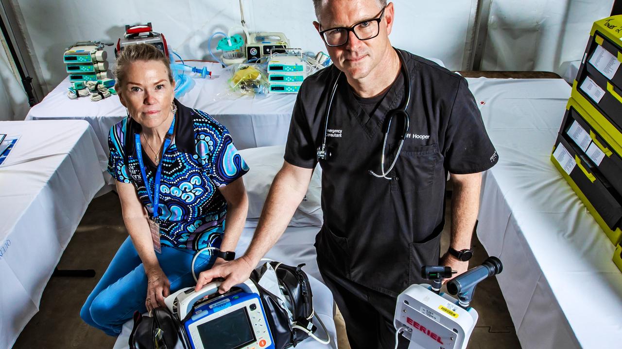 Dr Jeff Hooper with Gold Coast University Hospital ED Nurse Manager Michelle Buckland. Picture: Nigel Hallett