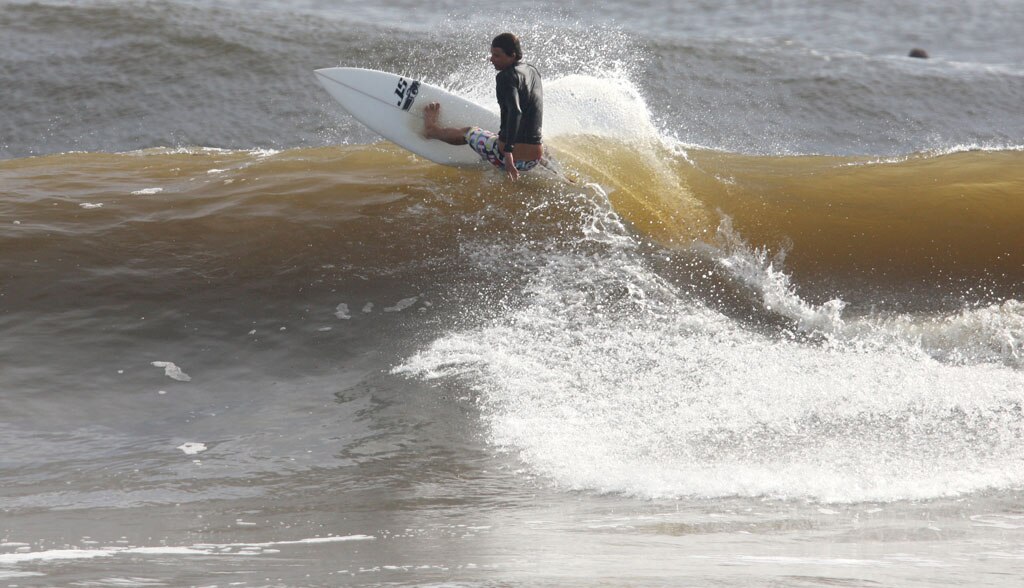 Alexandra Headland gets good lefts and rights for longboarders and shortboarders alike. Picture: Nicholas Falconer