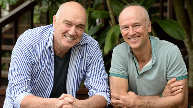 The brains behind budget airline Virgin Blue – Rob Sherrard and Brett Godfrey. Picture: Supplied