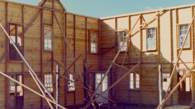 The “buildings” were merely facades for outdoor shots, while indoor shots were filmed in Eric Porter Studios at North Sydney. Picture courtesy: Martin Wale