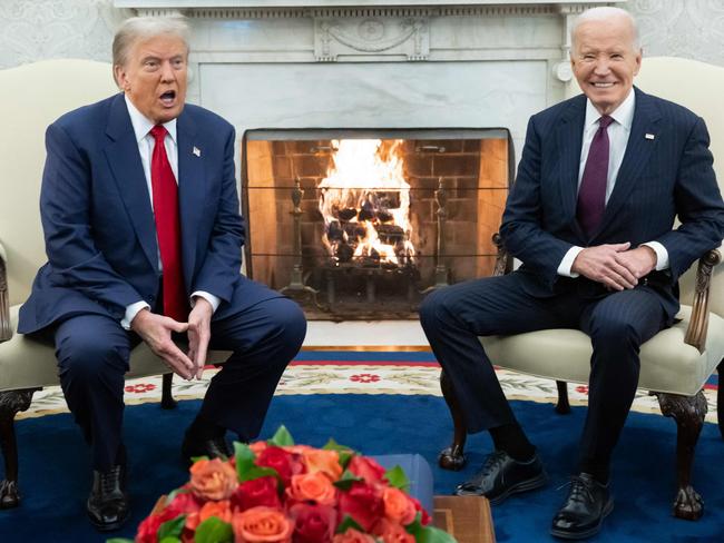 US President Joe Biden meets with US President-elect Donald Trump in the Oval Office of the White House. Picture: AFP.