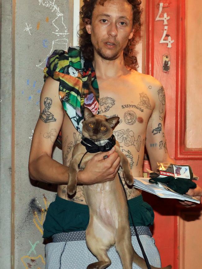 Anthony Lister outside his house in Darlinghurst. Picture: Christian Gilles