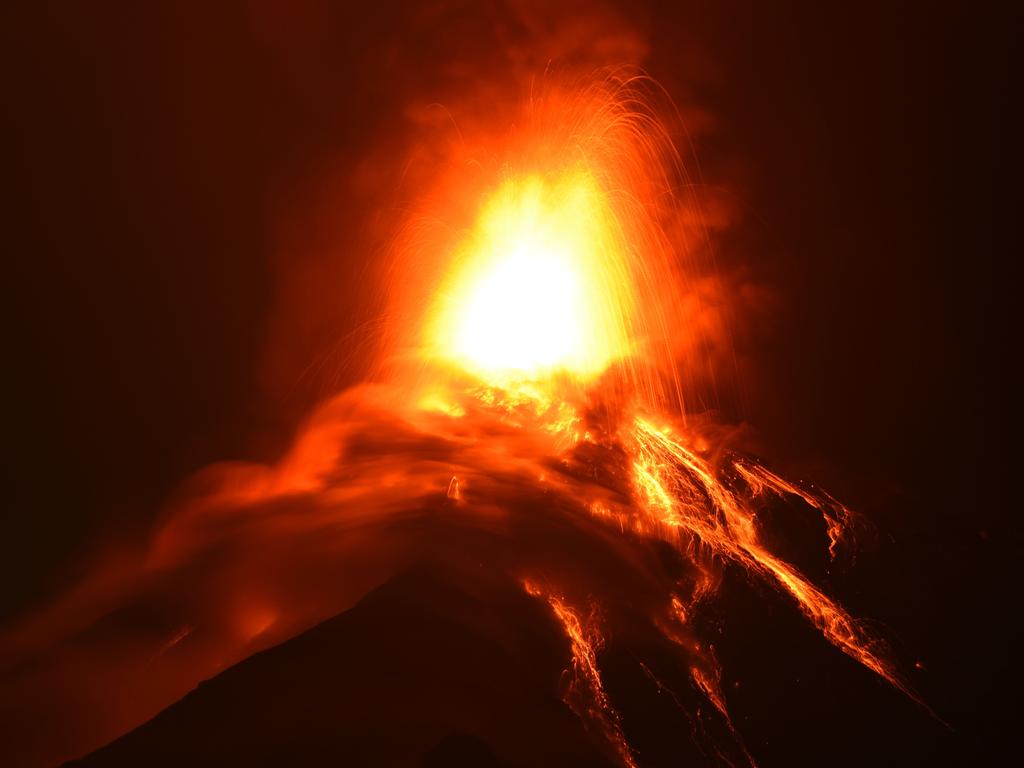 A general view shows Fuego volcano erupting as seen from Alotenango, a municipality in Sacatepequez department, 65km southwest of Guatemala City on November 19, 2018. Picture: Johan Ordonez/AFP