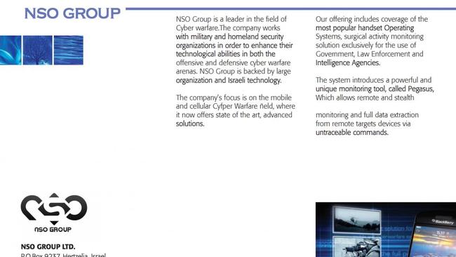 A brochure from early 2010 describes the firm as a leader in cyber warfare.