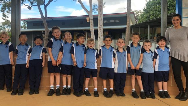 Moreton Bay Boys’ College Prep B class photo with teacher Miss Jemma Pickering.