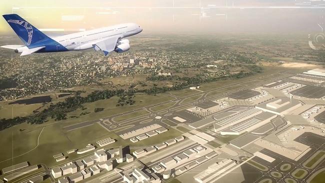 An artists rendering of the Aerotropolis, which is a 10,000-hectare economic zone where the government says 200,000 people will be employed.