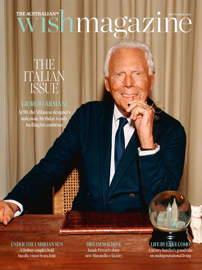 WISH Magazine cover for September 2024 starring Giorgio Armani is out tomorrow in The Australian. Picture: Alasdair McLellan