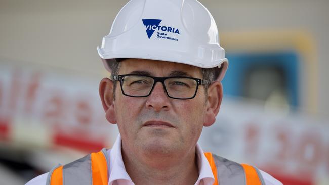 MELBOURNE, AUSTRALIA - NewsWire Photos MARCH 16, 2023:Victorian Premier Daniel Andrews speaks during a press conference at the site of the new Pakenham railway station under construction. Picture: NCA NewsWire / David Geraghty