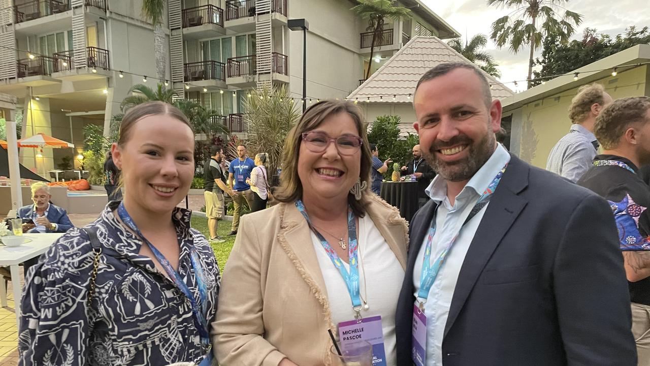 Sarah Debono, Michelle Pascoe and Dean Helm attend the Tropical Innovation Festival in Cairns. Photo: Catherine Duffy.