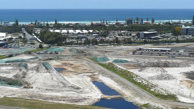 Work on the Gold Coast Airport expansion site at Coolangatta.