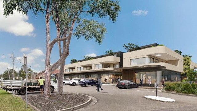 An artist's impression of the proposed $7.9 million redevelopment of an "extremely tired" strip of existing shops on May Rd, Narraweena. Picture: Benson McCormack Architecture