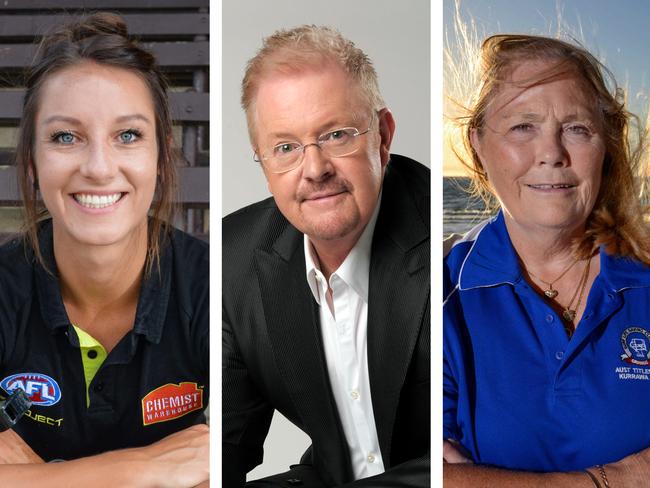 Australia Day Honours recipients Eleni Glouftsis, Graeham Goble and Heather Thompson.