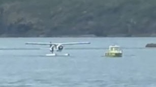 A seaplane had to make an emergency landing shortly after takeoff from Hamilton Island airport. Picture: 9 News Queensland