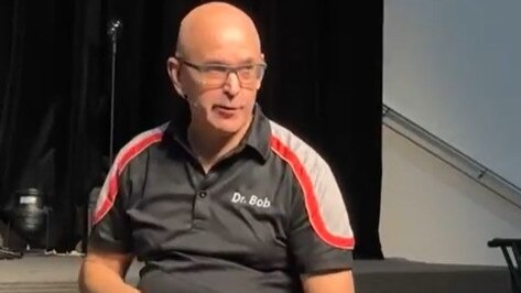 Suspended Dr David Bruce Nixon speaking at the forum on the Gold Coast in February 2023. PHOTO: Supplied