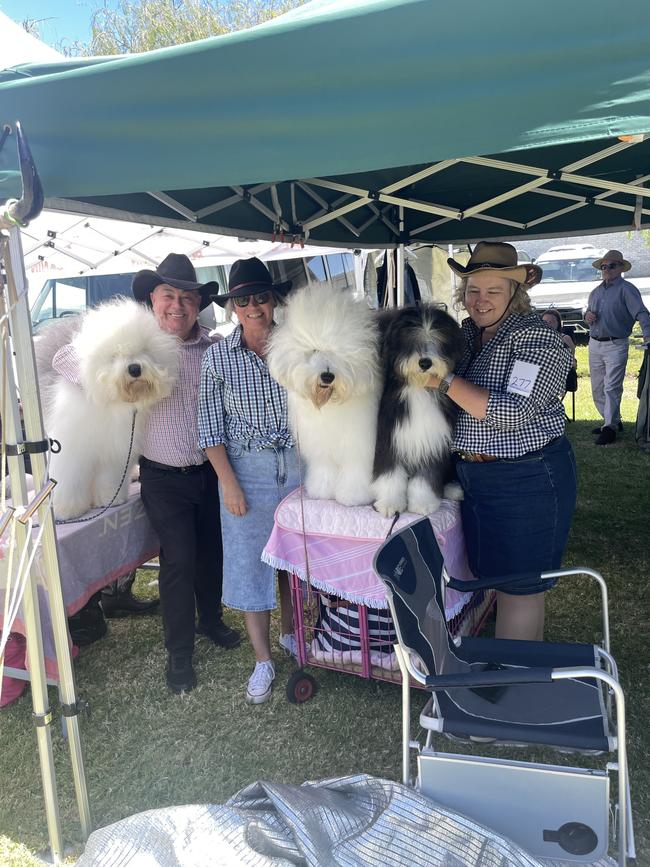 Kanga, Chris Moore, Denise Nelson, Lola, Porter and Cathryn Hoare at the Lang Lang Pastoral Agricultural and Horticultural Show on Saturday, January 18, 2025. Picture: Jack Colantuono