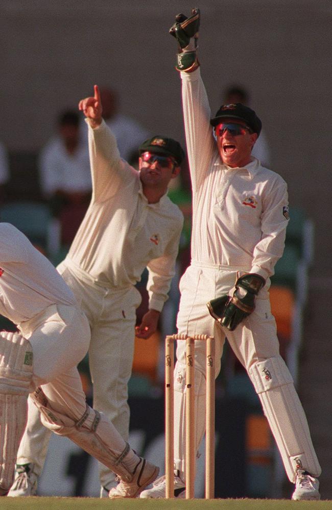 Simply the best - Ian Healy with his Test captain Mark Taylor. Pic Trent Parke Cricket A/CT