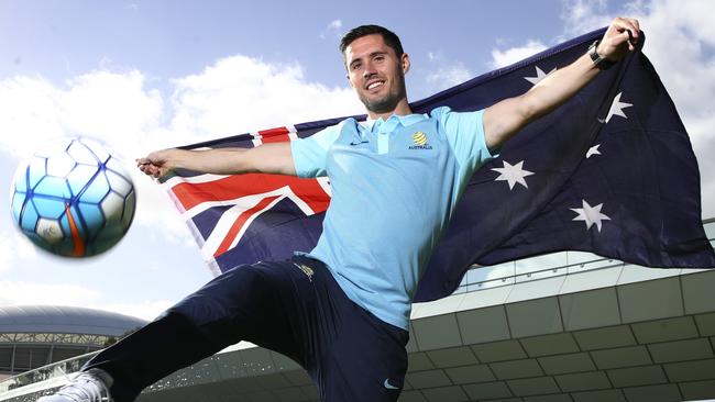 Dylan McGowan ahead of the Socceroos’ clash with Saudi Arabia at Adelaide Oval earlier this year. Picture: Sarah Reed