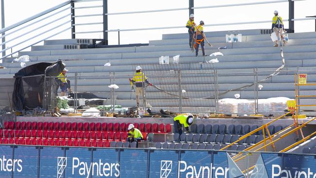 Stage 3 of Redcliffe Dolphins stadium is almost complete. Picture: Renae Droop