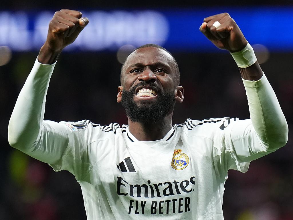 Antonio Ruediger celebrates Real Madrid’s victory. Picture: Getty Images