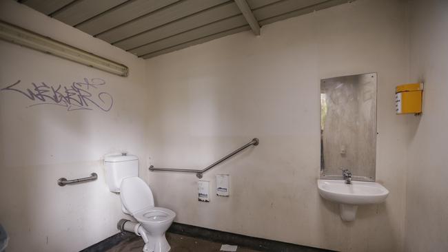 The girls often change in rundown public toilets. Picture: Valeriu Campan