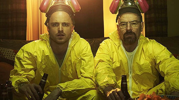 Jesse Pinkman, left, escaped the law after his partnership with Walter White, left, in Breaking Bad – Naroie wasn’t so fortunate.