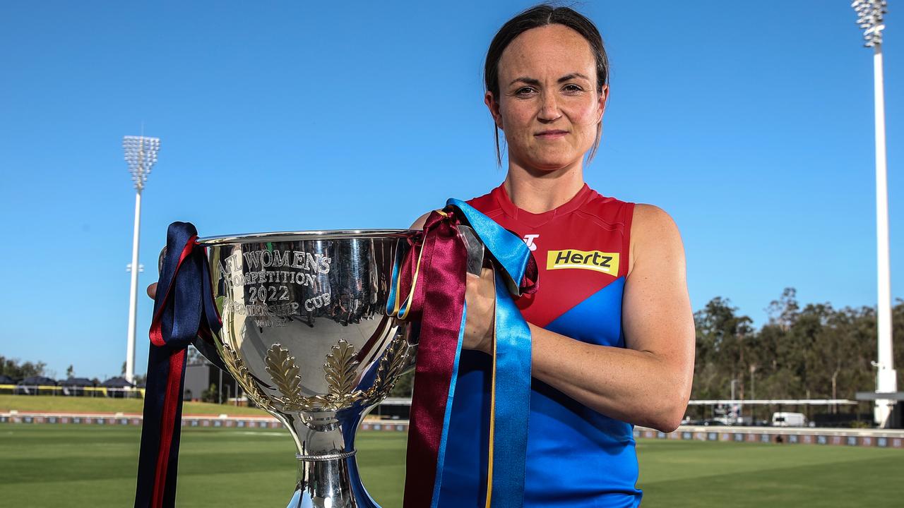 Daisy Pearce with the premiership cup. Picture: Zak Simmonds