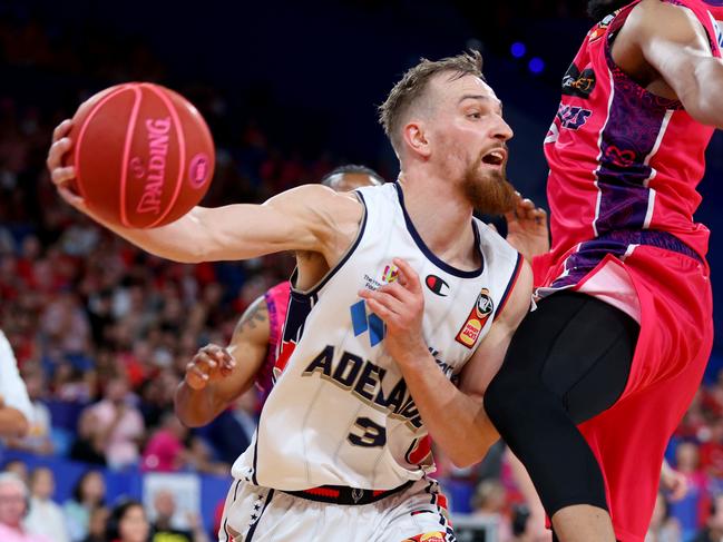 Anthony Drmic goes hard against the Wildcats. Picture: Getty Images