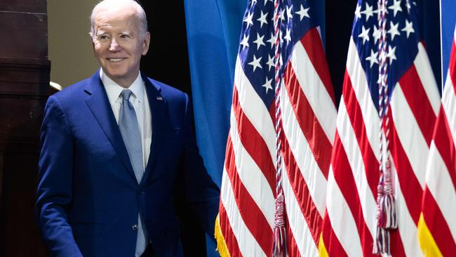 Joe Biden arrives for the White House Conservation in Action Summit. Picture: AFP.