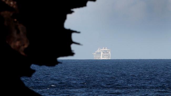 The Ruby Princess can be spotted off Terrigal. Picture: Sue Graham