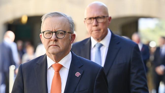 Prime Minister Anthony Albanese and Opposition Leader Peter Dutton. Picture: NewsWire/Martin Ollman