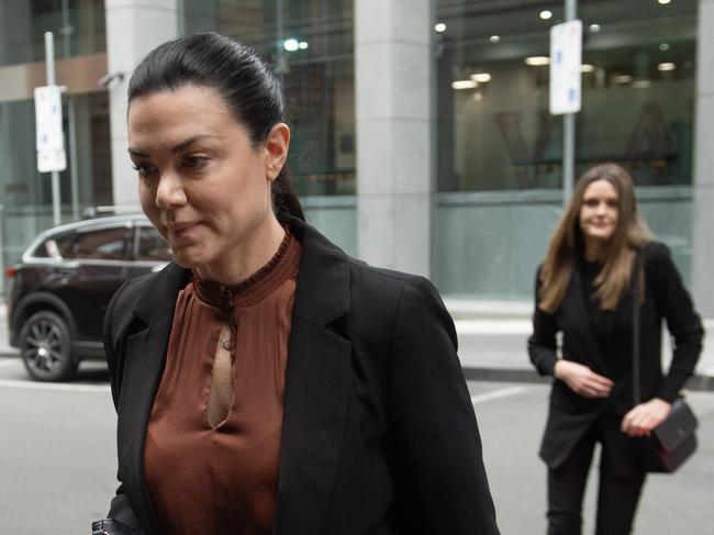 MELBOURNE AUSTRALIA - Newswire Photos OCTOBER 13TH 2023 : Australian performer Vanessa Amorosi arrives at the Supreme Court, to continue giving evidence against her mother for ownership of two properties bought at the height of her success. PICTURE : NCA Newswire / Nicki Connolly