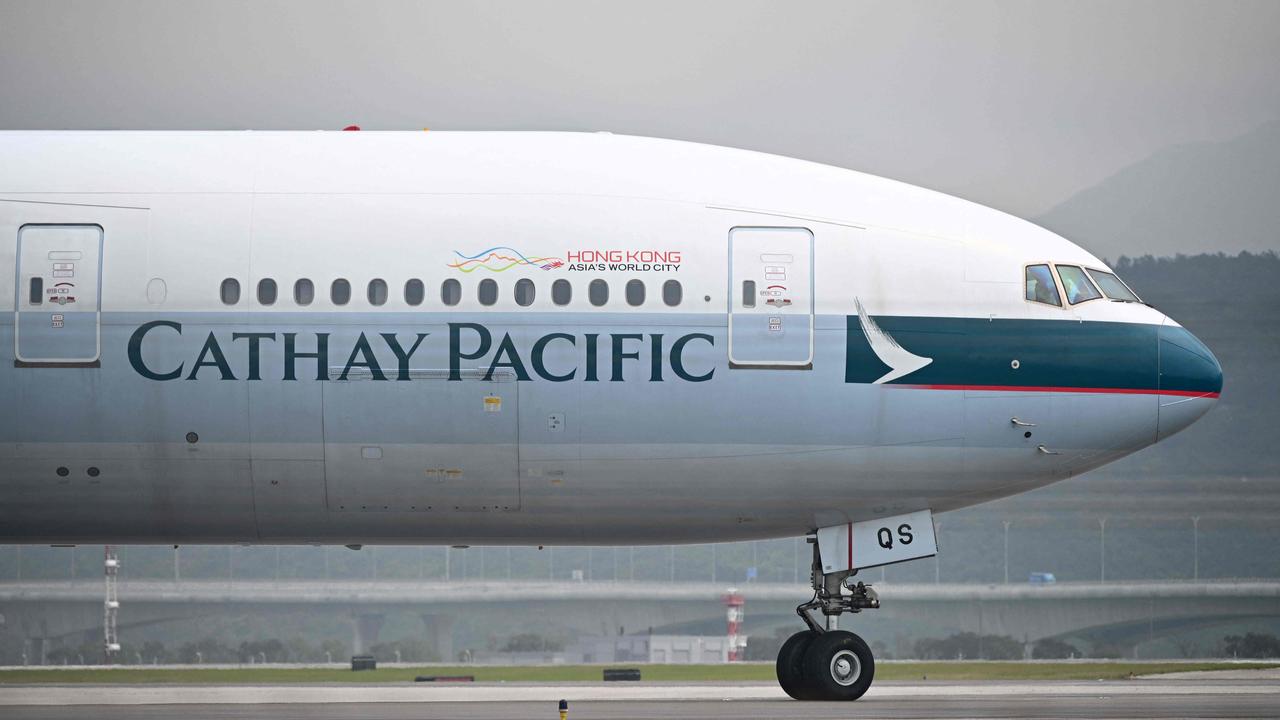 Cathay Pacific will be allowed to travel from Australia to its home of Hong Kong from April 1. (Photo by Anthony WALLACE / AFP)