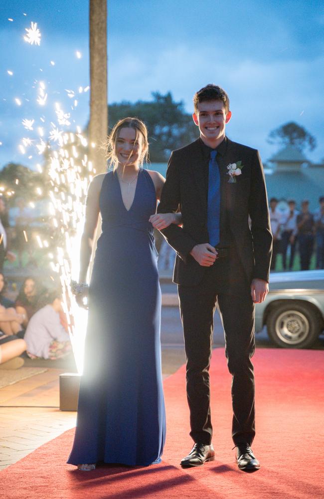 Isabelle Jeude and Tim Hogno arrive at Toowoomba Anglican School class of 2024 school formal. Friday, November 15, 2024. Picture: Christine Schindler