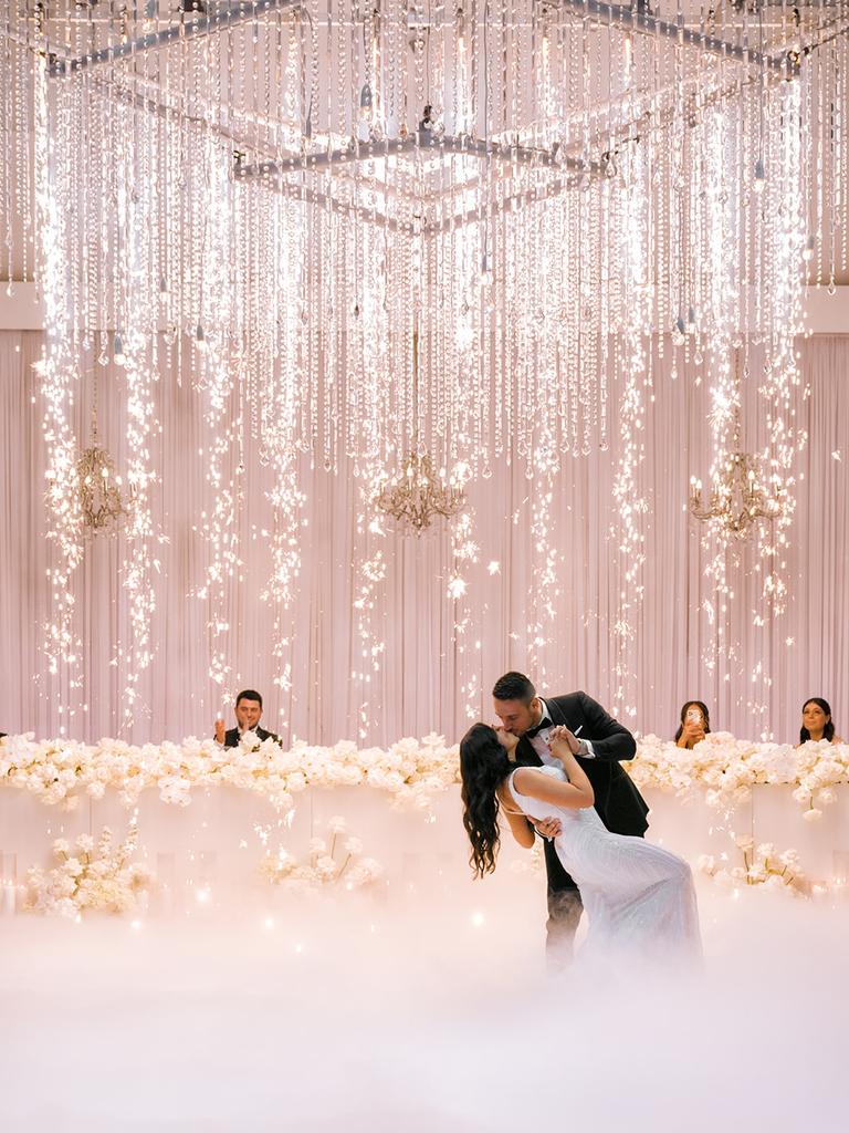 The fairytale first dance featured smoke and lights. Picture: B Captured by Ky Luu