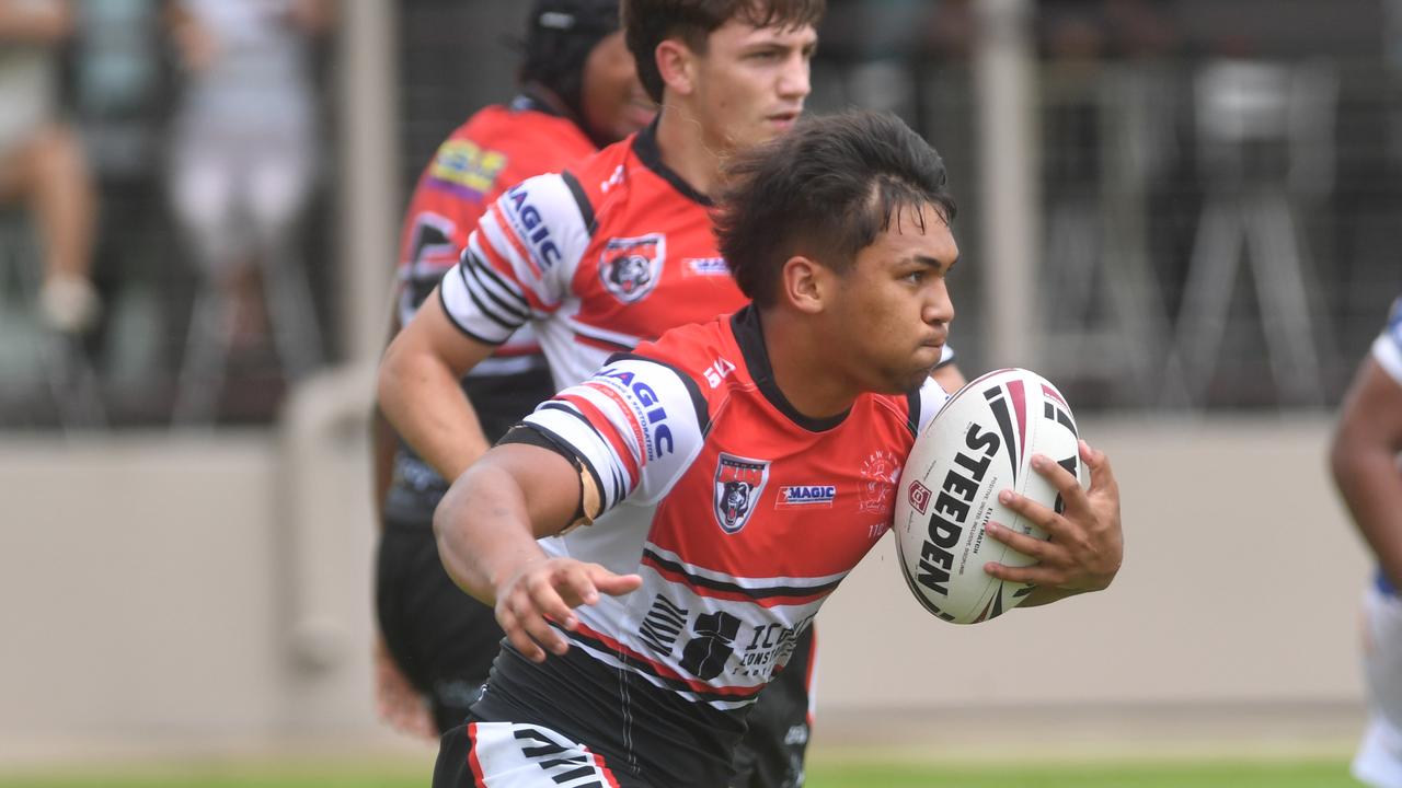 Taakoi Benioni playing this season for his school, Kirwan SHS. He starred in the Connell on Saturday. Picture: Evan Morgan