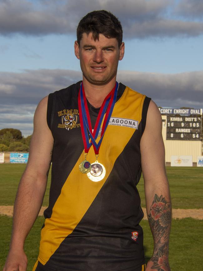 Kimba Districts Dylan Bone was the winner of the best on ground medal in the Eastern Eyre grand final. Picture: Kerri Cliff, Fresh Eyre Photography