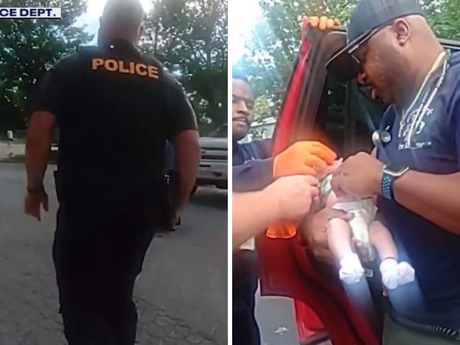 Moment cops save newborn who wasn’t breathing