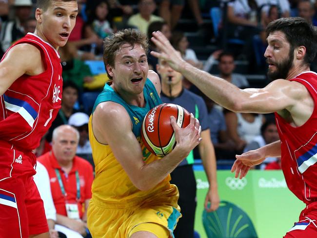 Broekhoff slices his way to the hoop for the Boomers in Rio. Picture: Adam Head