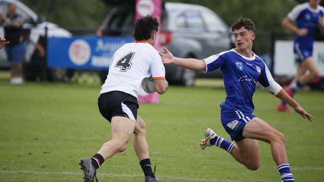 Kurtis Dupond in action for the Macarthur Wests Tigers against the North Coast Bulldogs during round two of the Laurie Daley Cup at Kirkham Oval, Camden, 10 February 2024. Picture: Warren Gannon Photography