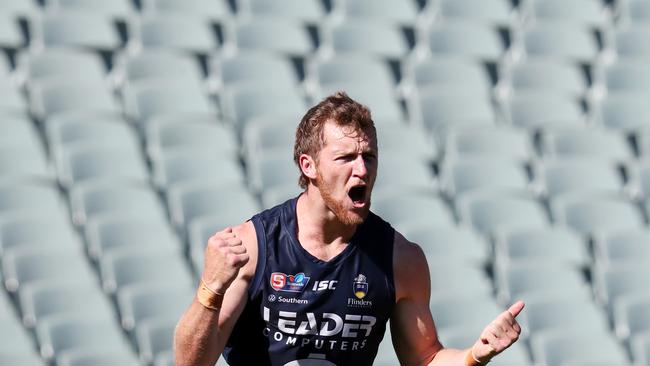 Sam Overall celebrates. Picture: Sarah Reed