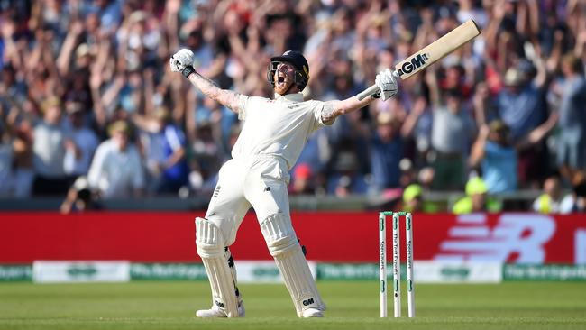 Ben Stokes celebrates hitting the winning runs at Headingley in 2019 Picture: Getty Images