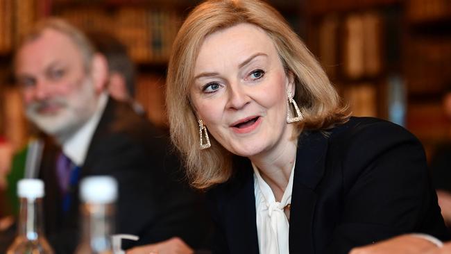 British Foreign Secretary Liz Truss attends a meeting with European Commission vice president Maros Sefcovi. Picture; AFP.