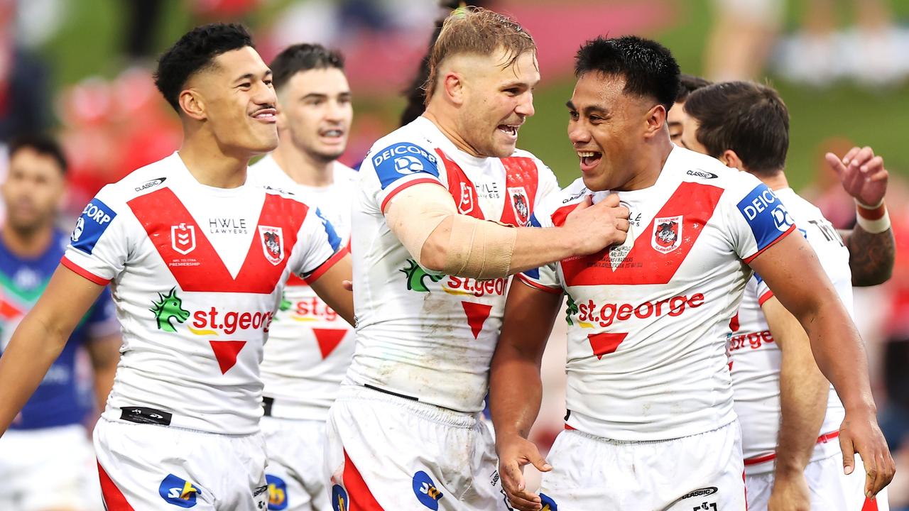 Jack de Belin (centre) hid under a bed in a big to escape the law during the infamous BBQ. Picture: Getty