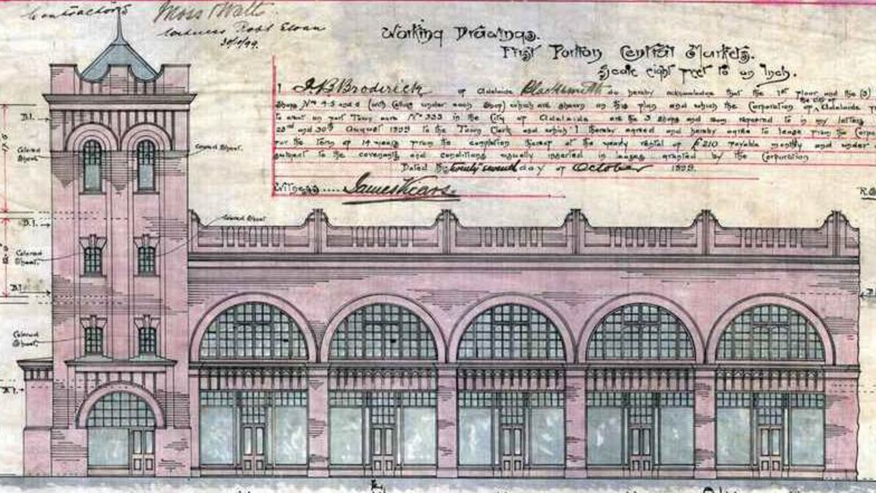 Very early plans for the Adelaide Central market.