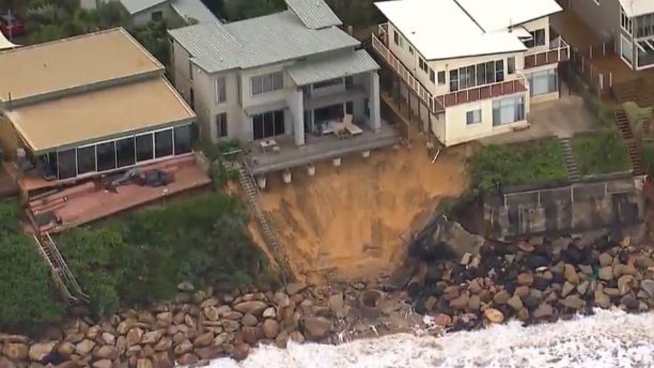 Wamberal Beach erosion. Picture: Seven News