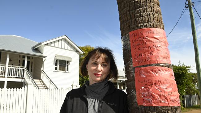 The couple has now placed a sign on the tree outside their home, warning would-be thieves.