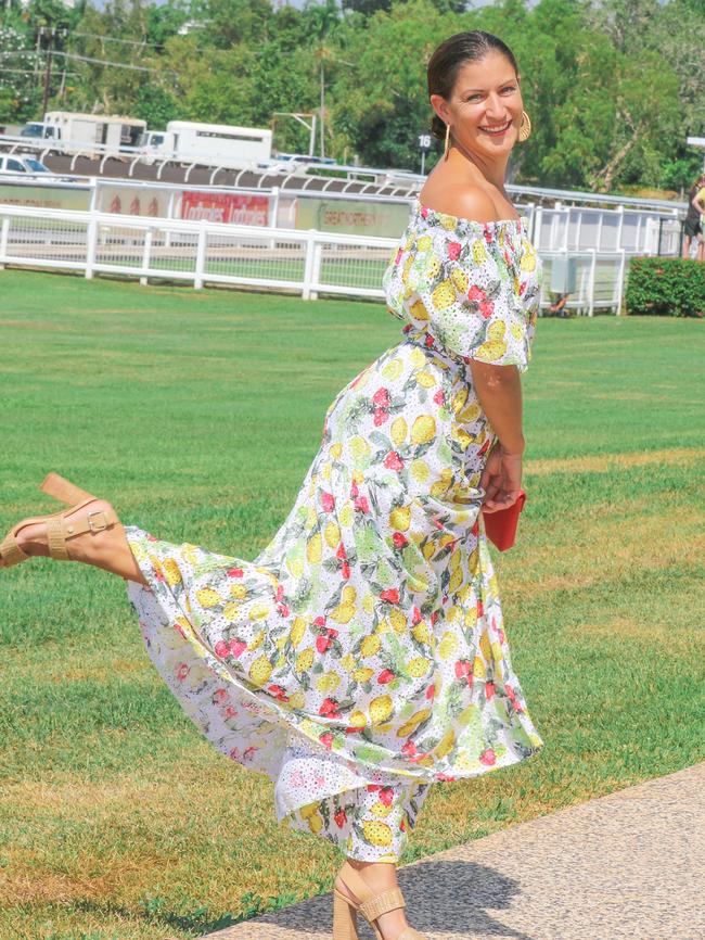 Candice Durrant steps out at the Adelaide River Cup Day. Picture: Glenn Campbell