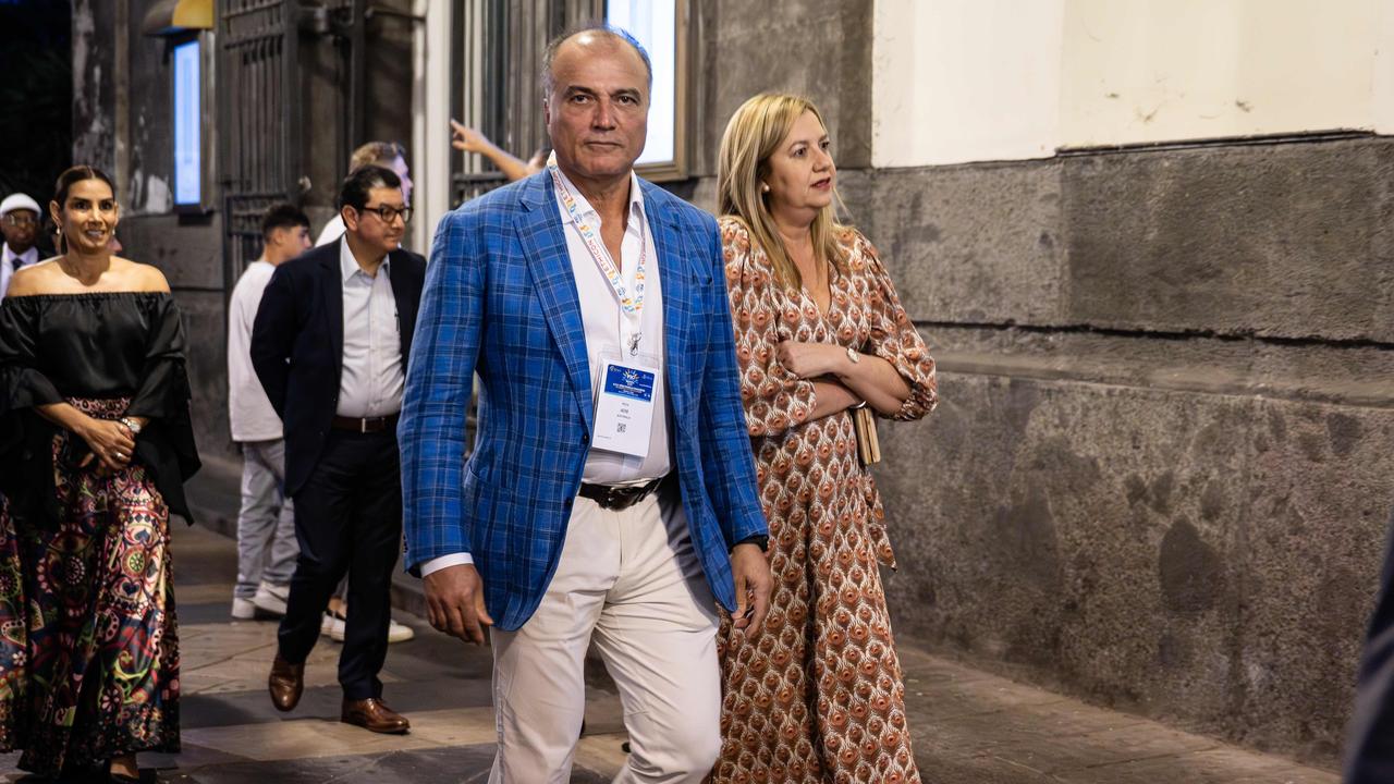 30/08/2023 Queensland Premier Annastacia Palaszczuk on holiday in Naples, Italy with her partner Dr Reza Adib pictured attending the opera. Photo: John Nguyen / JNVisuals