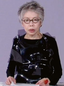 Fantastic in plastic: Chin’s outfit for her final SBS bulletin was “groovy killer-diller”.